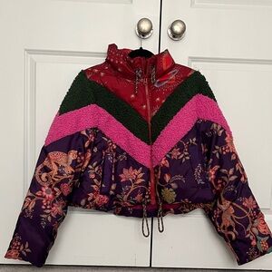 Farm Rio cropped puffer jacket